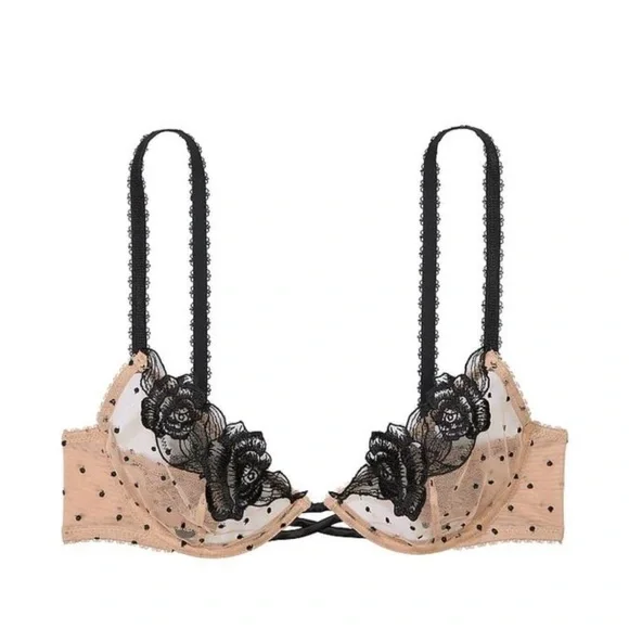 Victoria’s Secret Sheer Rose Unlined Low Cut Demi Bra - Picture 3 of 8